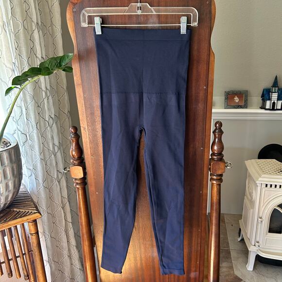 Spanx NWT medium Shaping Navy Blue High Rise Ankle Leggings Women - Picture 6 of 7